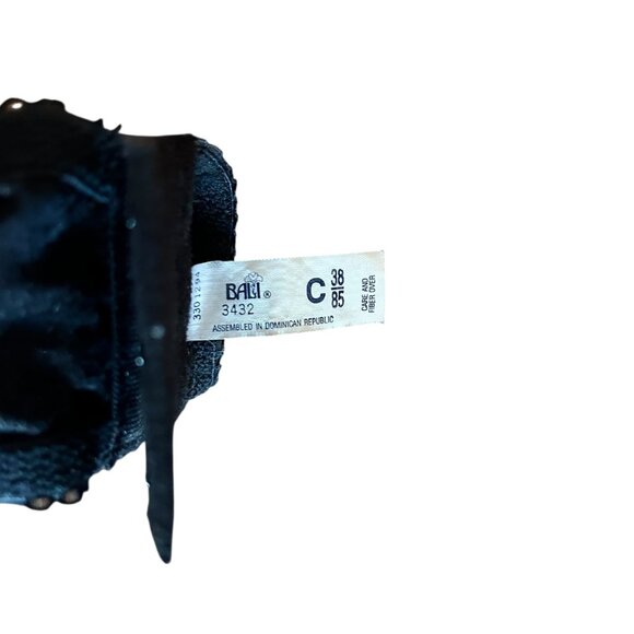 Vintage Bali Floral Black Lace Lingerie Underwire Bra 38C - Picture 7 of 7